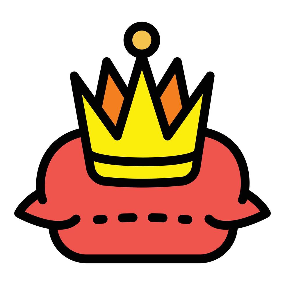 icône de la couronne du musée, style de contour vecteur