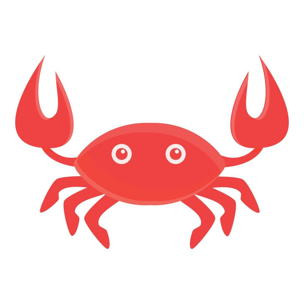 icône de crabe rouge de fête d'été, style cartoon vecteur
