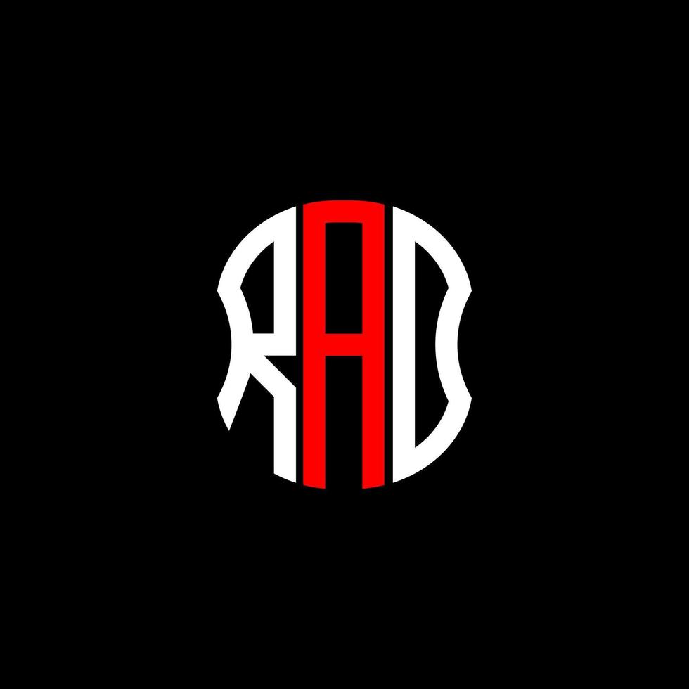 conception créative abstraite du logo de la lettre rad. conception unique vecteur