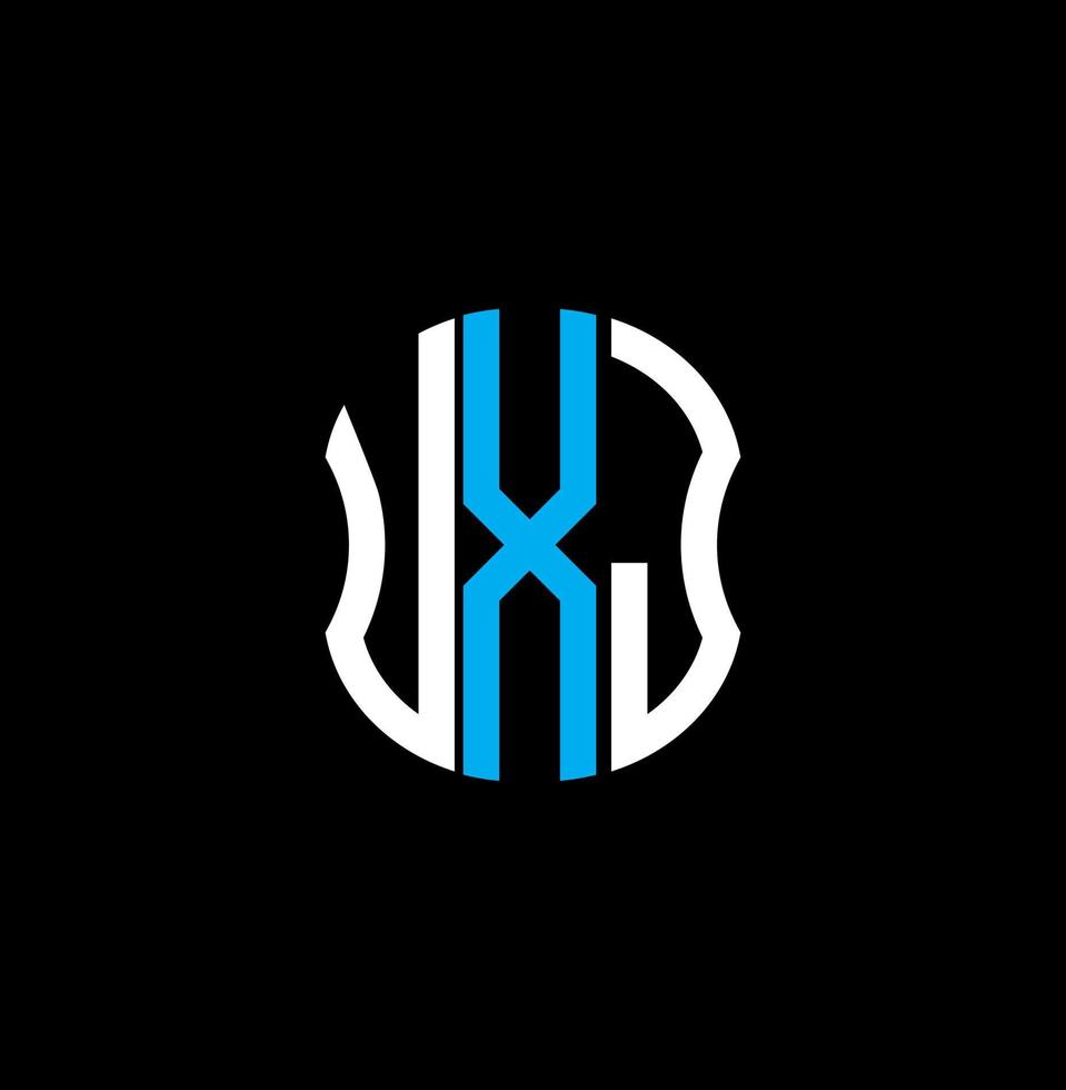 conception créative abstraite du logo de la lettre uxj. conception unique uxj vecteur