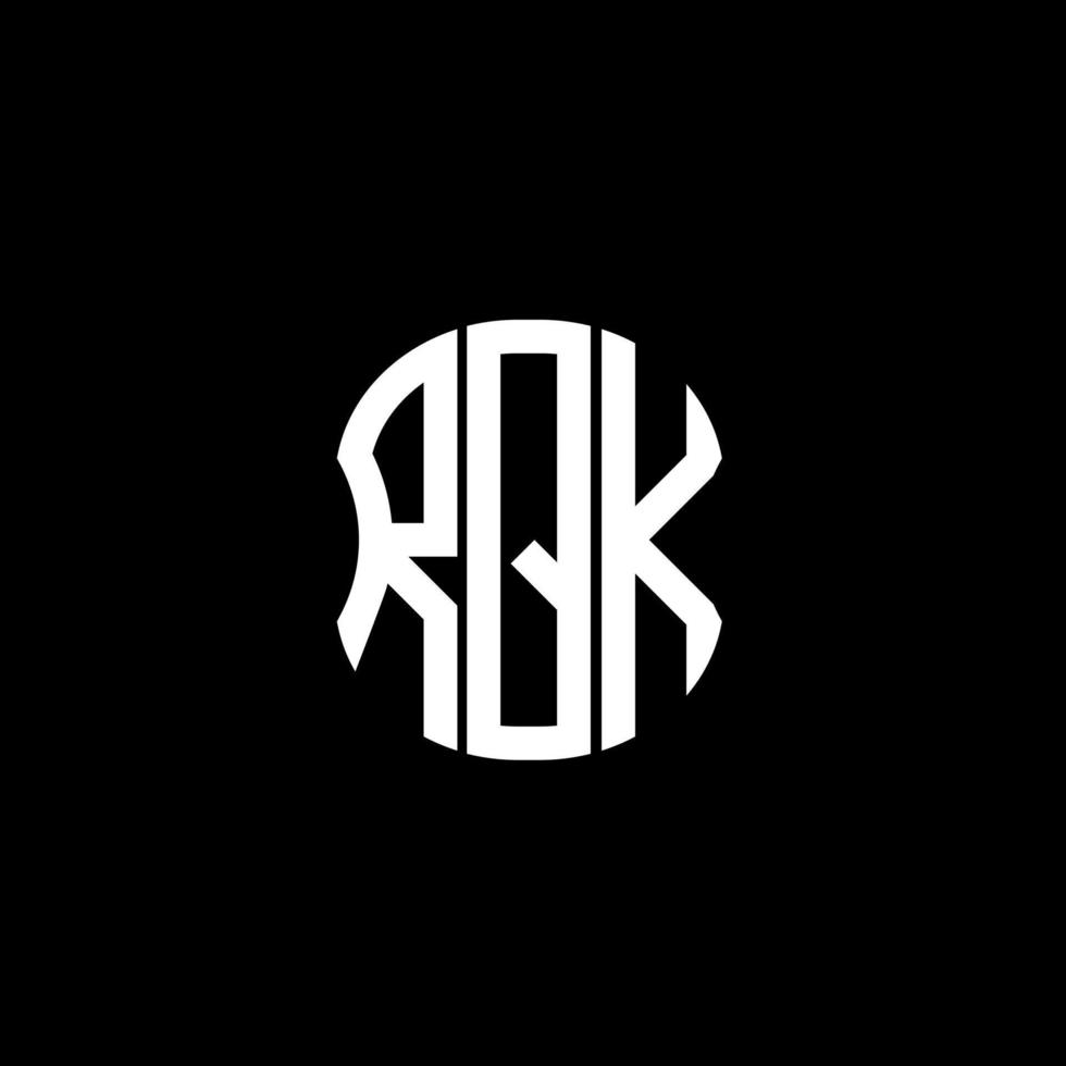 conception créative abstraite du logo de la lettre rqk. conception unique rqk vecteur