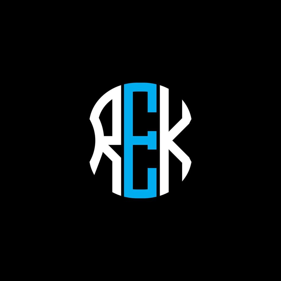 conception créative abstraite du logo de la lettre rek. design unique vecteur