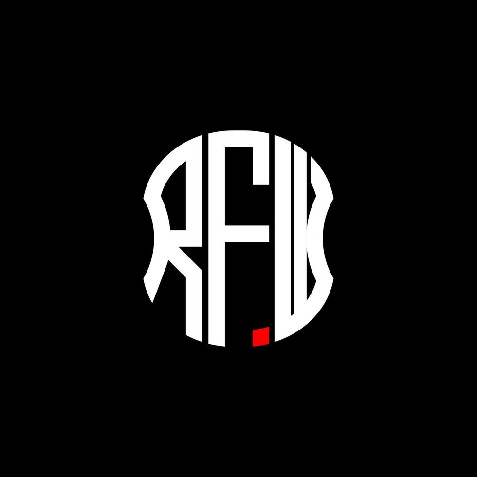 conception créative abstraite du logo de la lettre rfw. conception unique vecteur