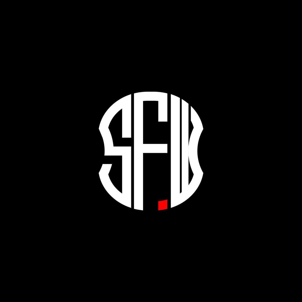 conception créative abstraite du logo de la lettre sfw. conception unique vecteur
