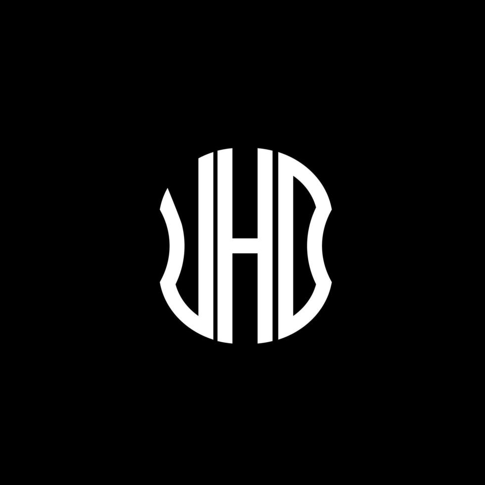 conception créative abstraite du logo de la lettre uhd. conception unique UHD vecteur