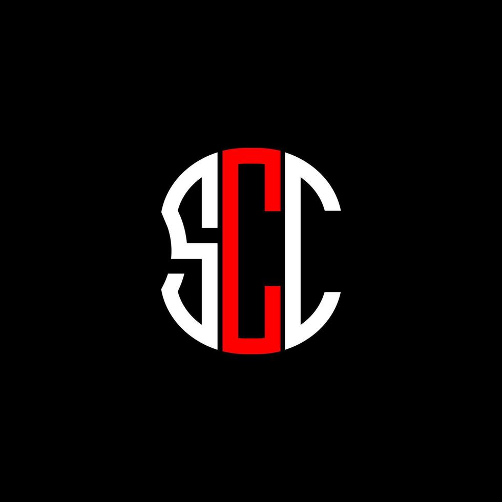 conception créative abstraite du logo de la lettre scc. conception unique scc vecteur