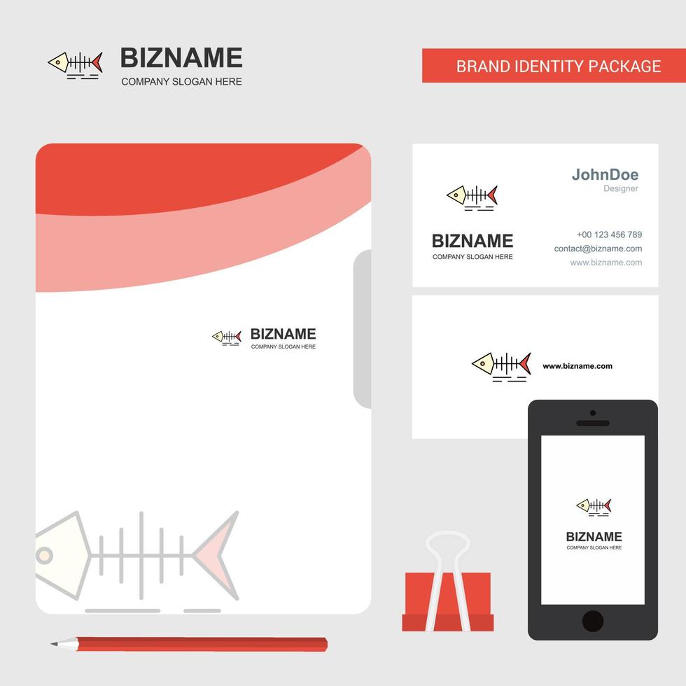 crâne de poisson logo d'entreprise couverture de fichier carte de visite et illustration vectorielle de conception d'application mobile vecteur
