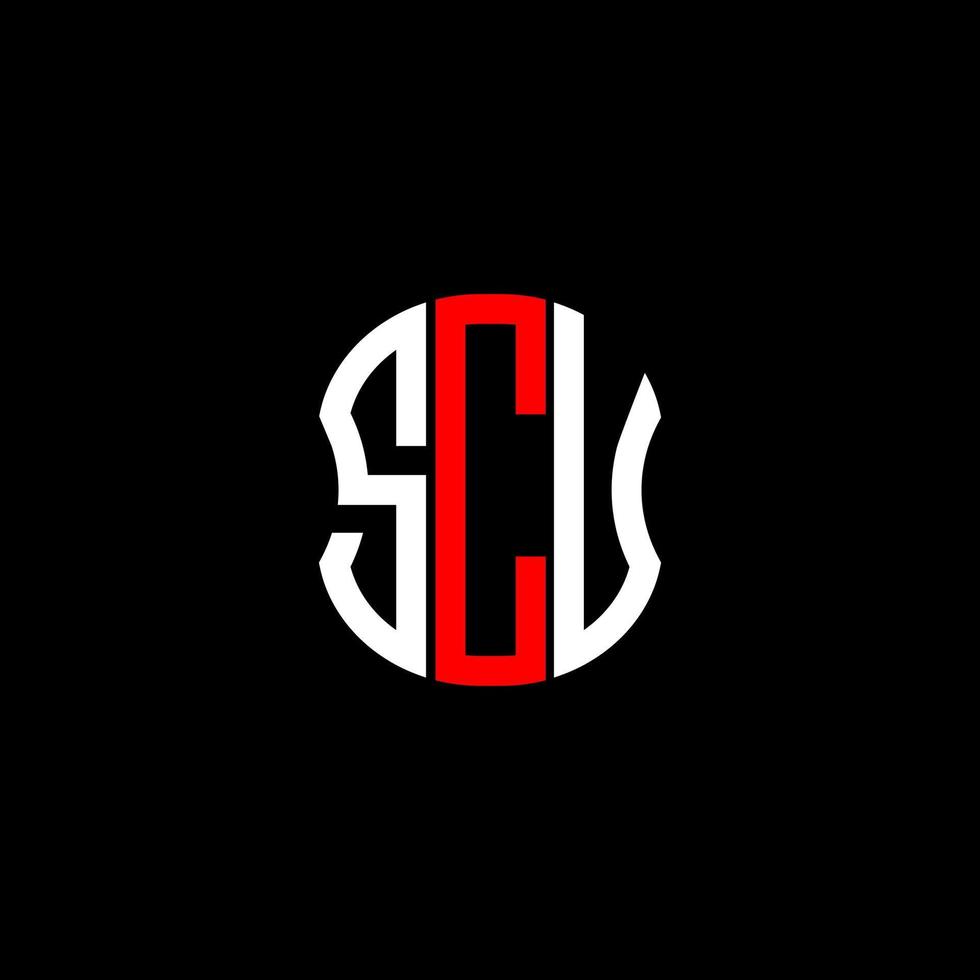 conception créative abstraite du logo de la lettre scu. conception unique vecteur
