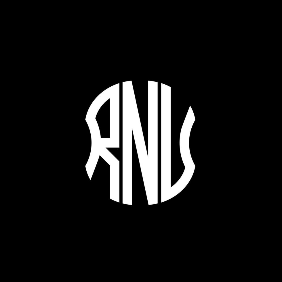 conception créative abstraite du logo de la lettre rnu. conception unique vecteur