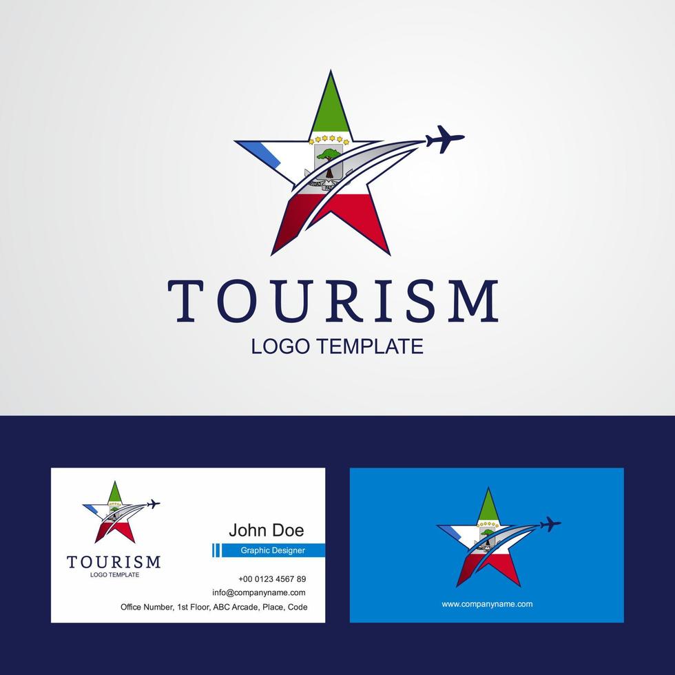 drapeau de la guinée équatoriale de voyage conception créative de logo et de carte de visite vecteur