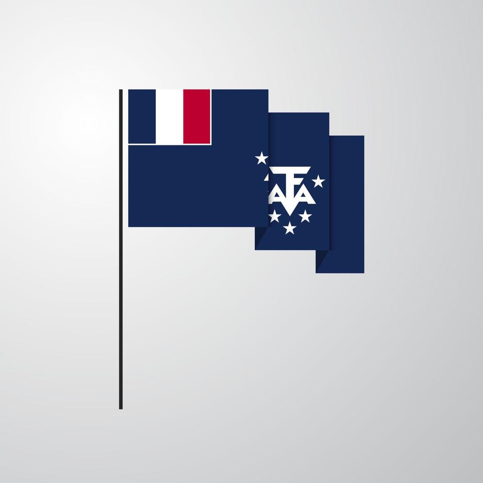 terres méridionales et antarctiques françaises agitant le drapeau fond créatif vecteur