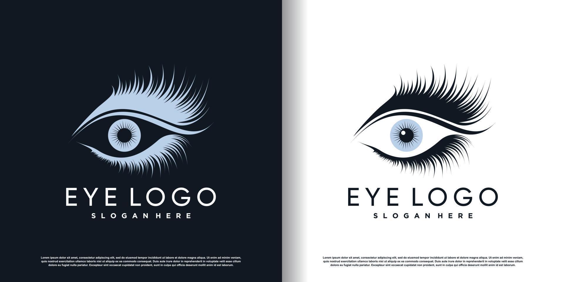 modèle de conception de logo oeil avec vecteur premium de concept créatif