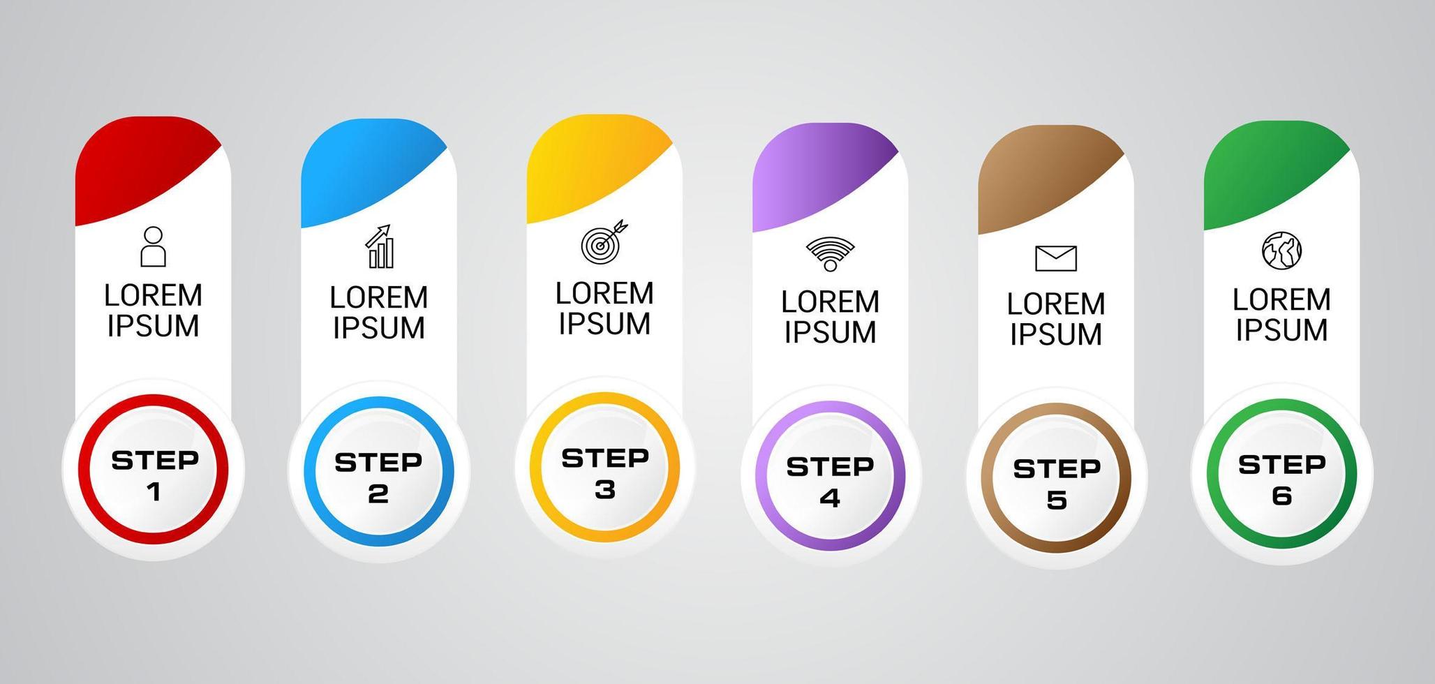 modèle d'étapes infographiques colorées vecteur