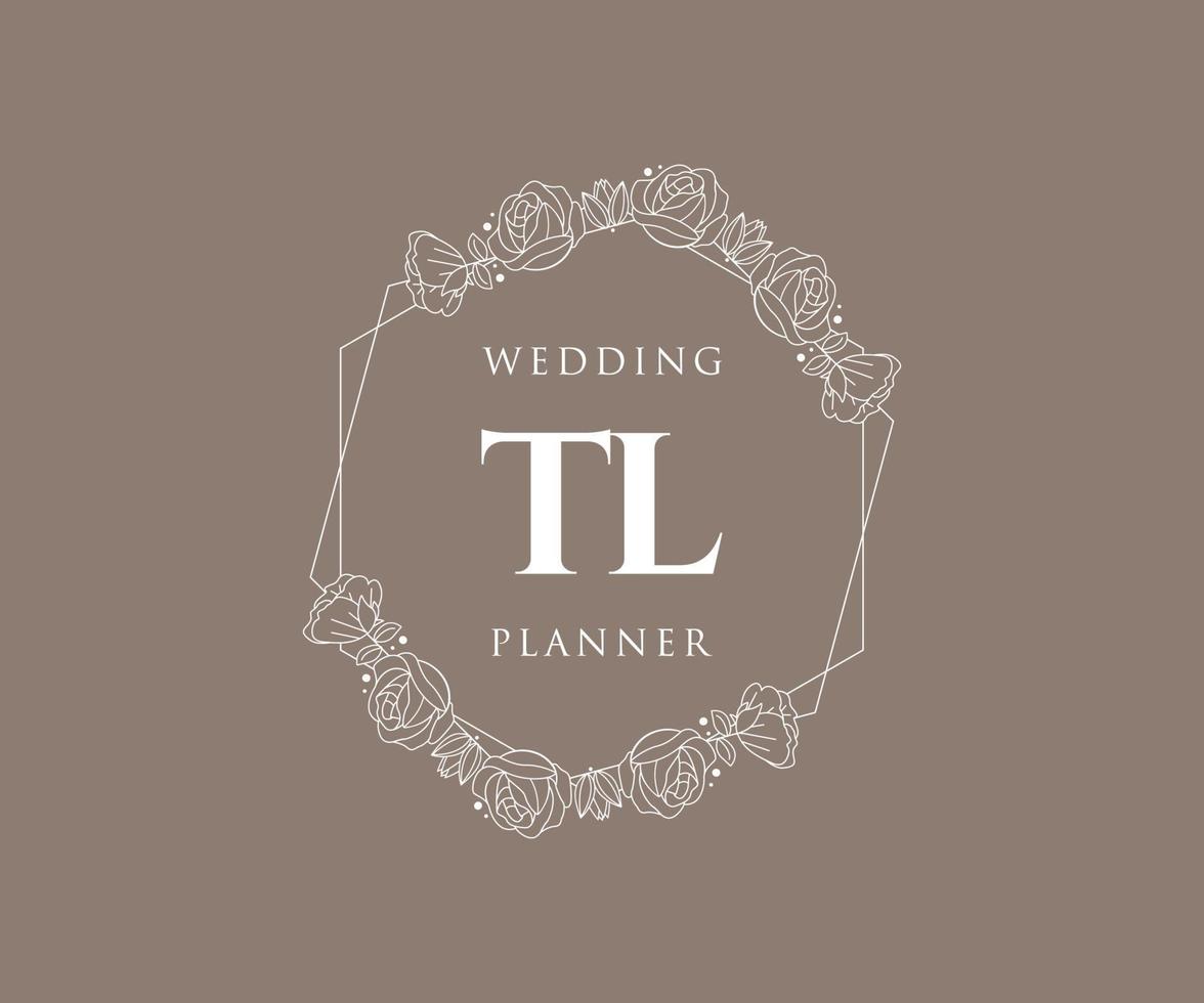 tl initiales lettre mariage monogramme logos collection, modèles minimalistes et floraux modernes dessinés à la main pour cartes d'invitation, réservez la date, identité élégante pour restaurant, boutique, café en image vectorielle vecteur