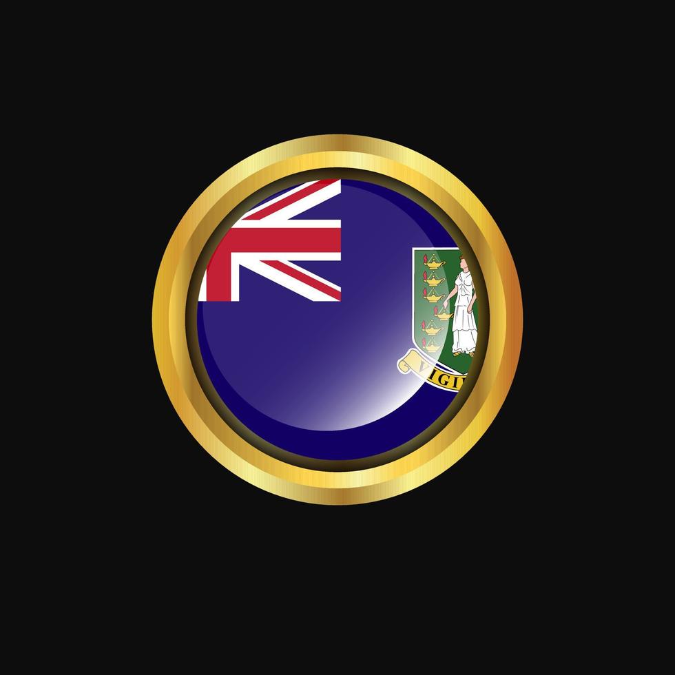 îles vierges drapeau britannique bouton doré vecteur