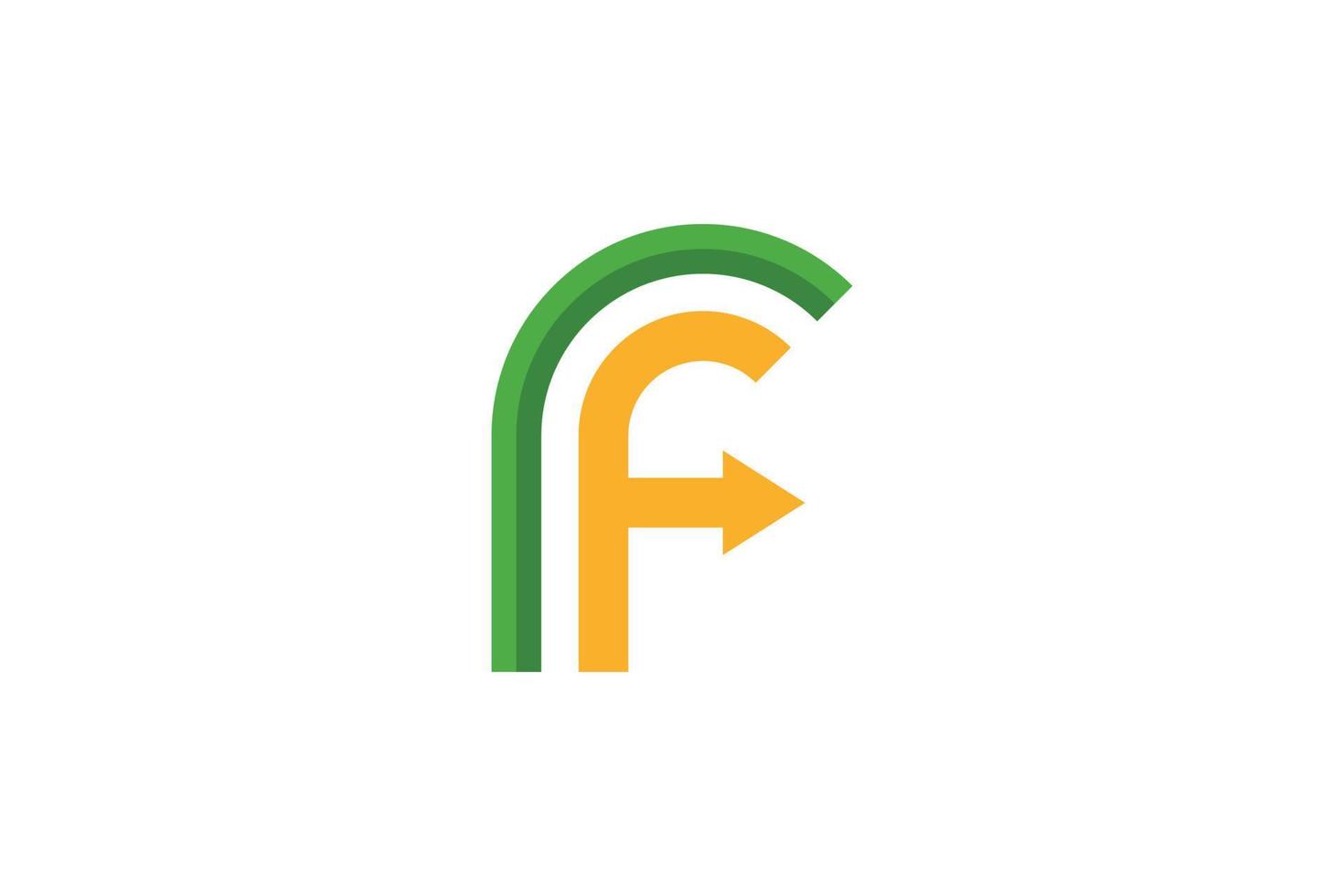 lettre f logo résumé vecteur
