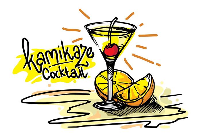 Kamikaze cocktail vecteur tropical