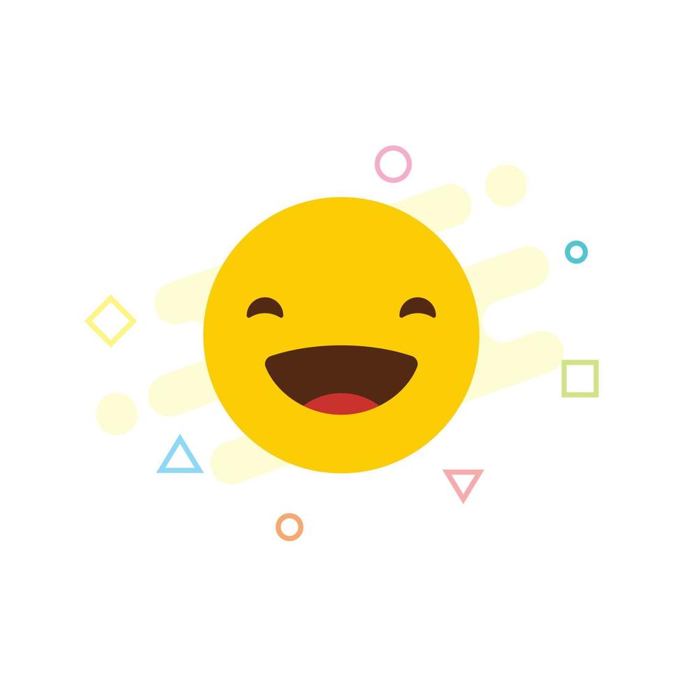 vecteur de conception d'icône emoji riant