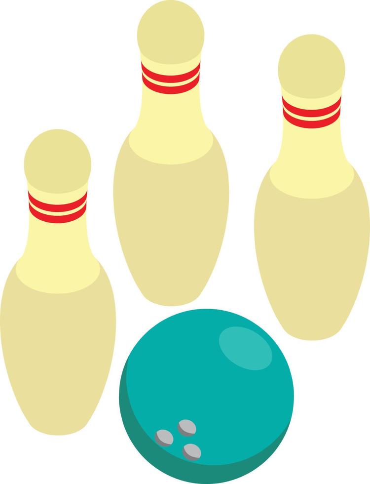 illustration de bowling dans un style isométrique 3d vecteur