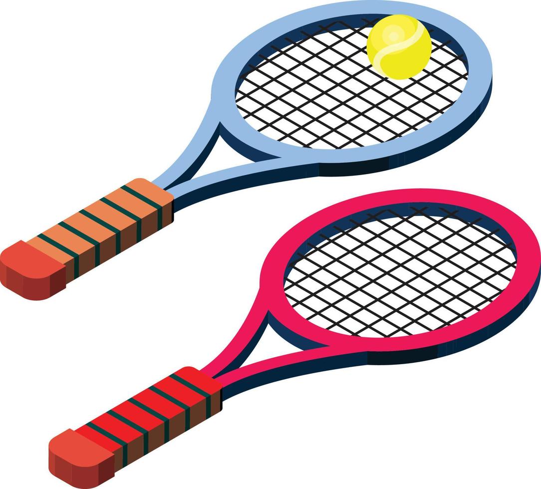 illustration de tennis dans un style isométrique 3d vecteur