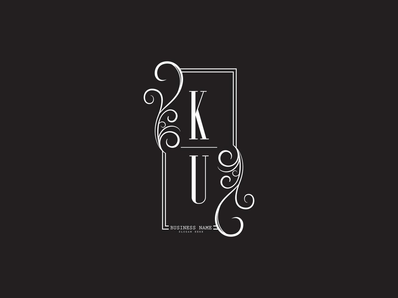 icône du logo premium ku uk, création du logo de la lettre de luxe initiales ku vecteur