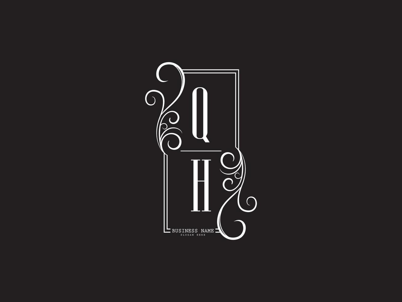 qh, qh monogramme de logo de lettres de luxe abstraites vecteur