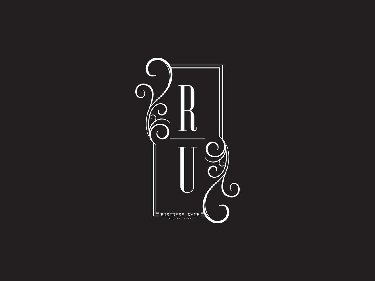 monogramme ru ru luxe logo lettre vecteur icône conception