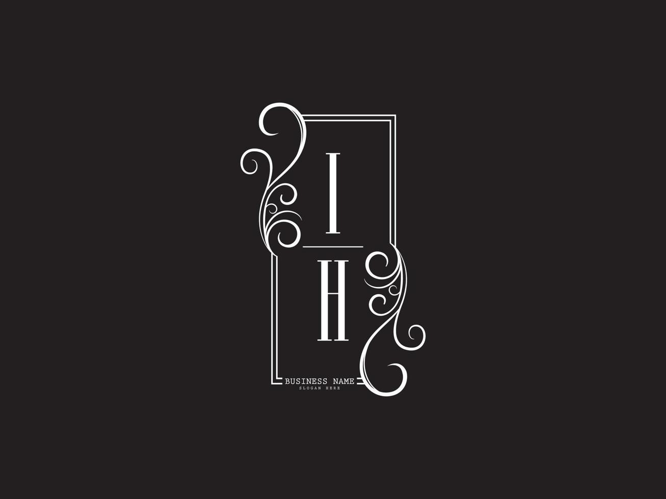 typographie ih logo, luxe ih salut logo lettre vecteur