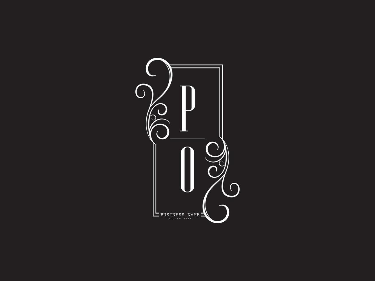 initiales po luxe logo lettre vecteur