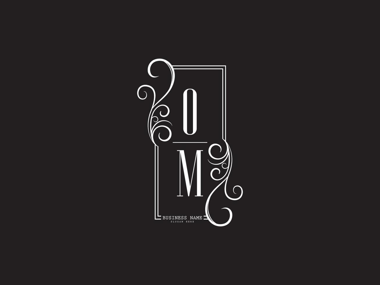 luxe om mo om logo lettre vector art