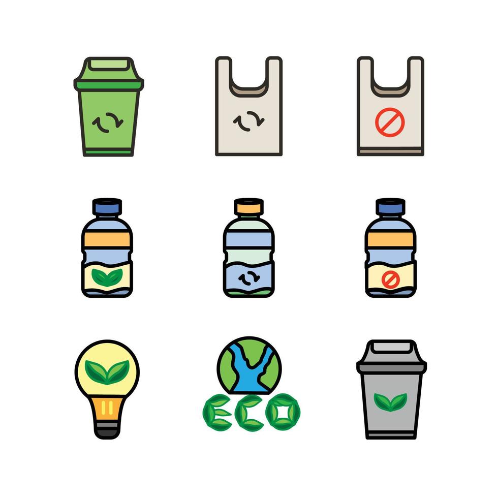 illustration vectorielle d'icône environnementale, plastique, bouteille. vecteur