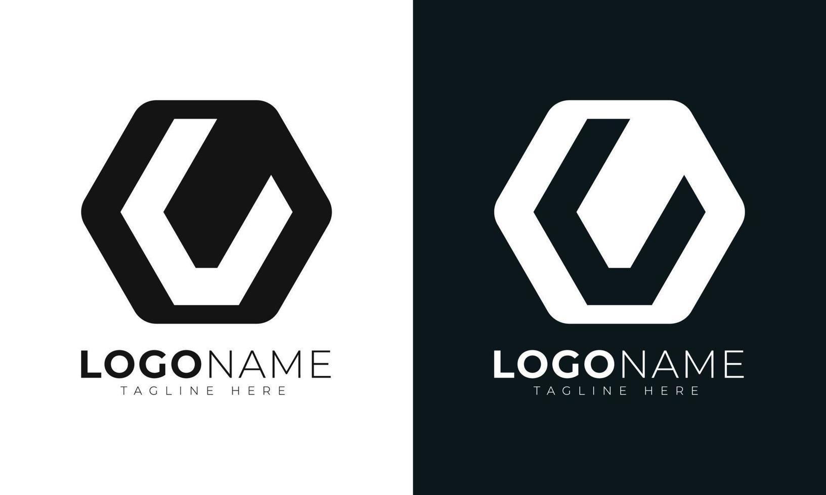 modèle de conception de vecteur de logo lettre initiale u. de forme hexagonale. style polygonal.