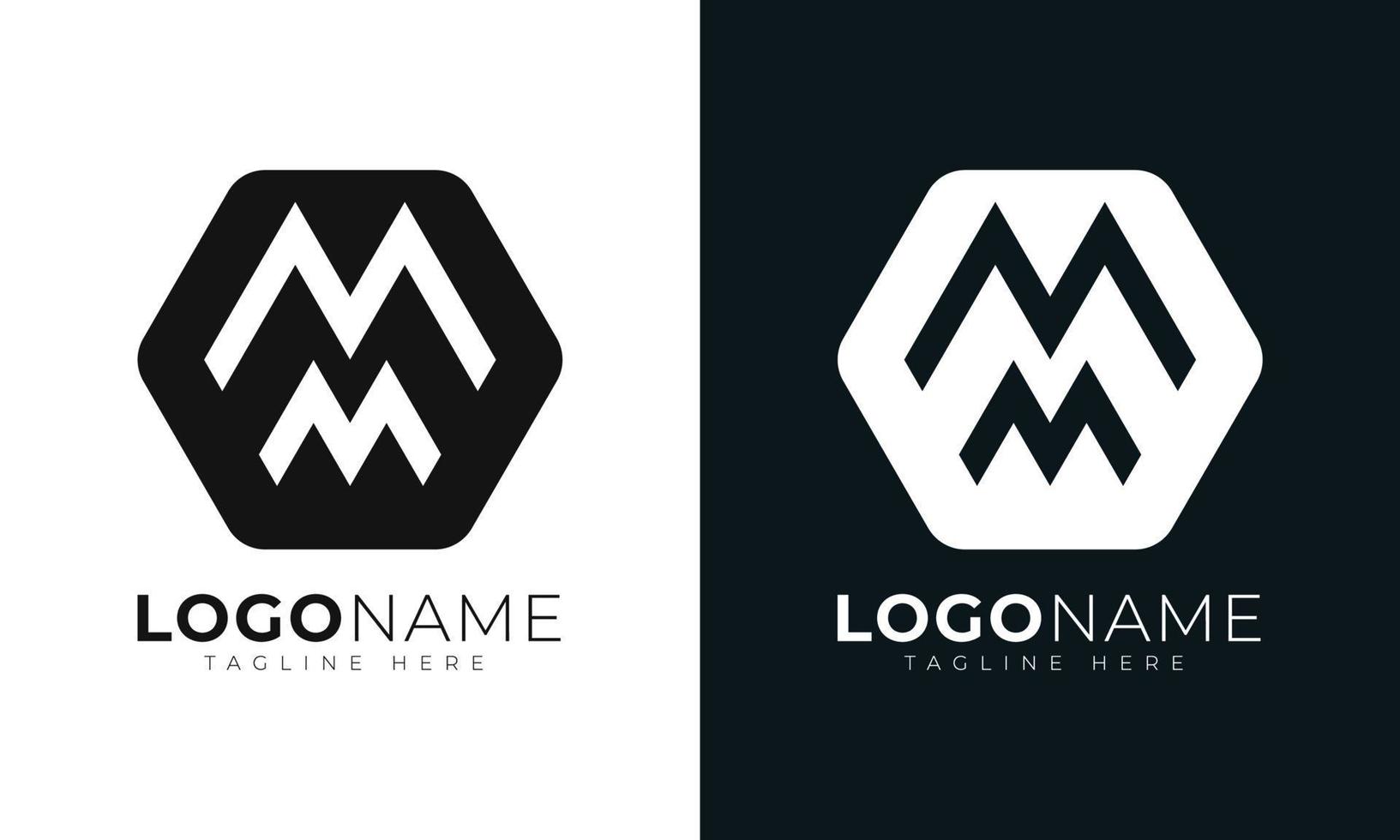 lettre initiale m modèle de conception de vecteur de logo. de forme hexagonale. style polygonal.