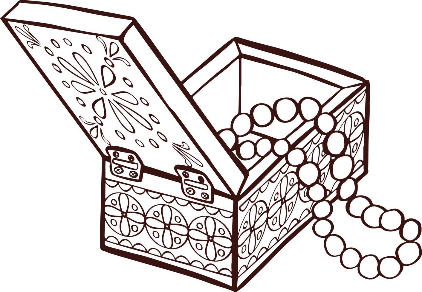 boîte vintage, style de dessin animé d'illustration de symbole de cercueil vecteur