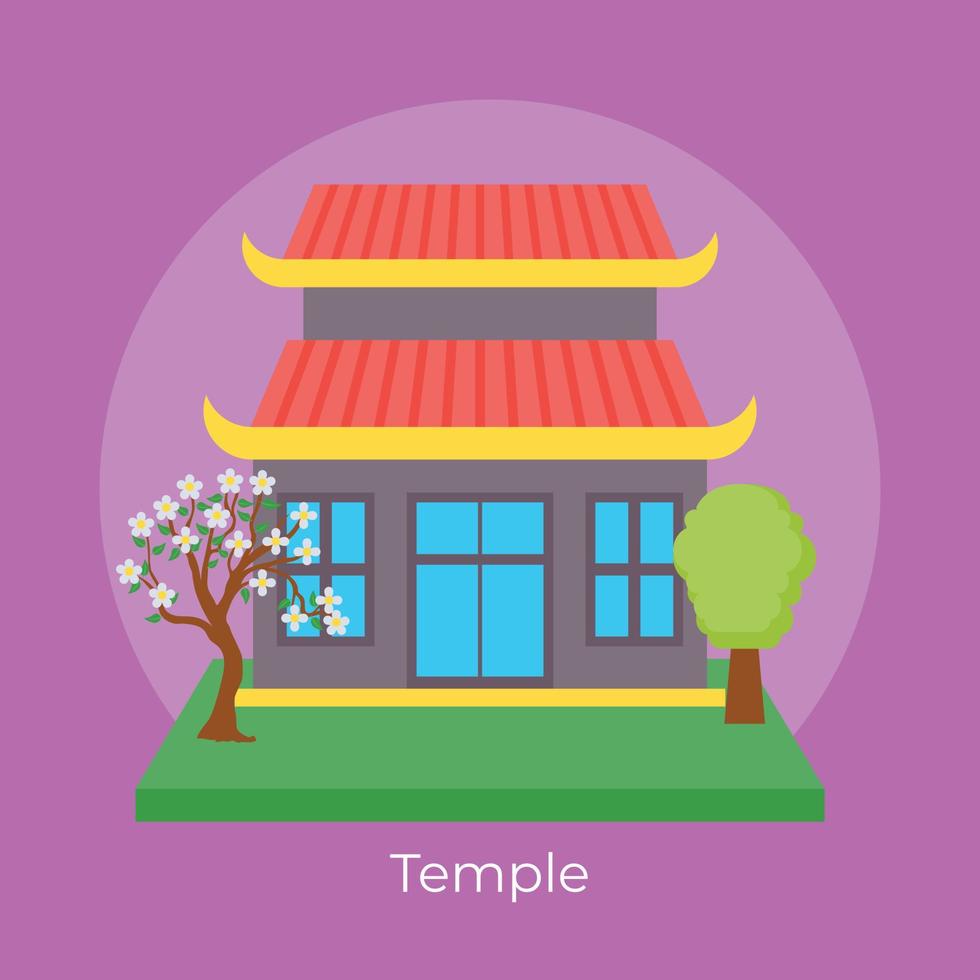 concepts de temple à la mode vecteur