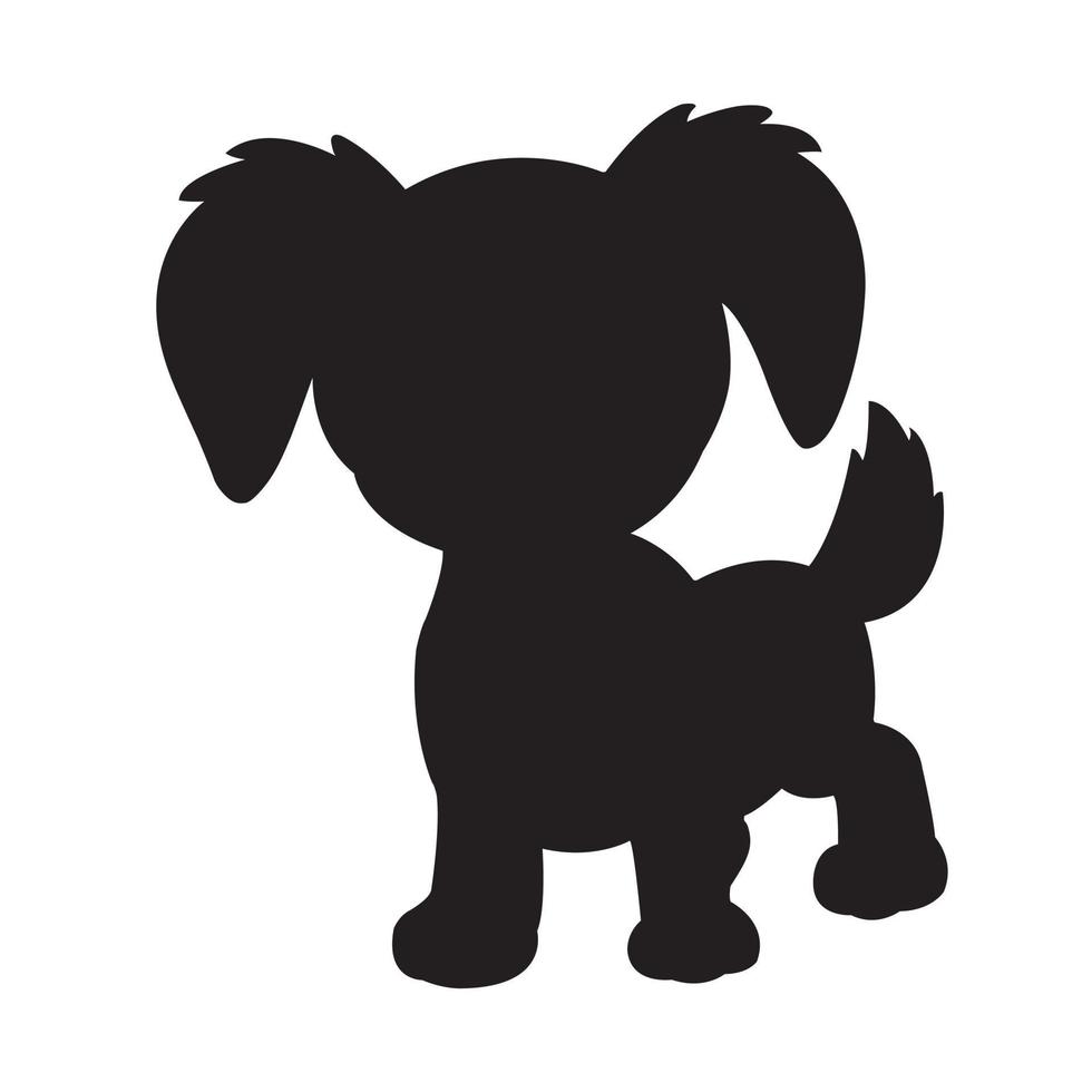 vecteur de silhouette de chien isolé sur fond blanc livre de coloriage animal pour enfants dessin animé vecteur illustration de chien