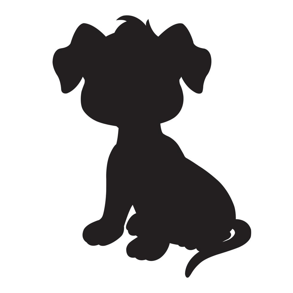 vecteur de silhouette de chien isolé sur fond blanc livre de coloriage animal pour enfants dessin animé vecteur illustration de chien