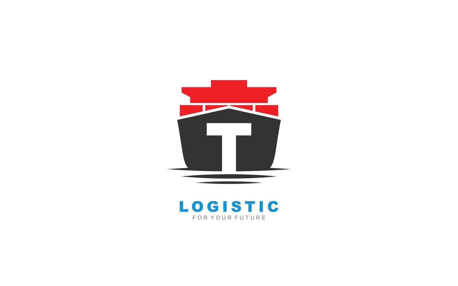 t logo logistique pour la société de marque. illustration vectorielle de modèle d'expédition pour votre marque. vecteur