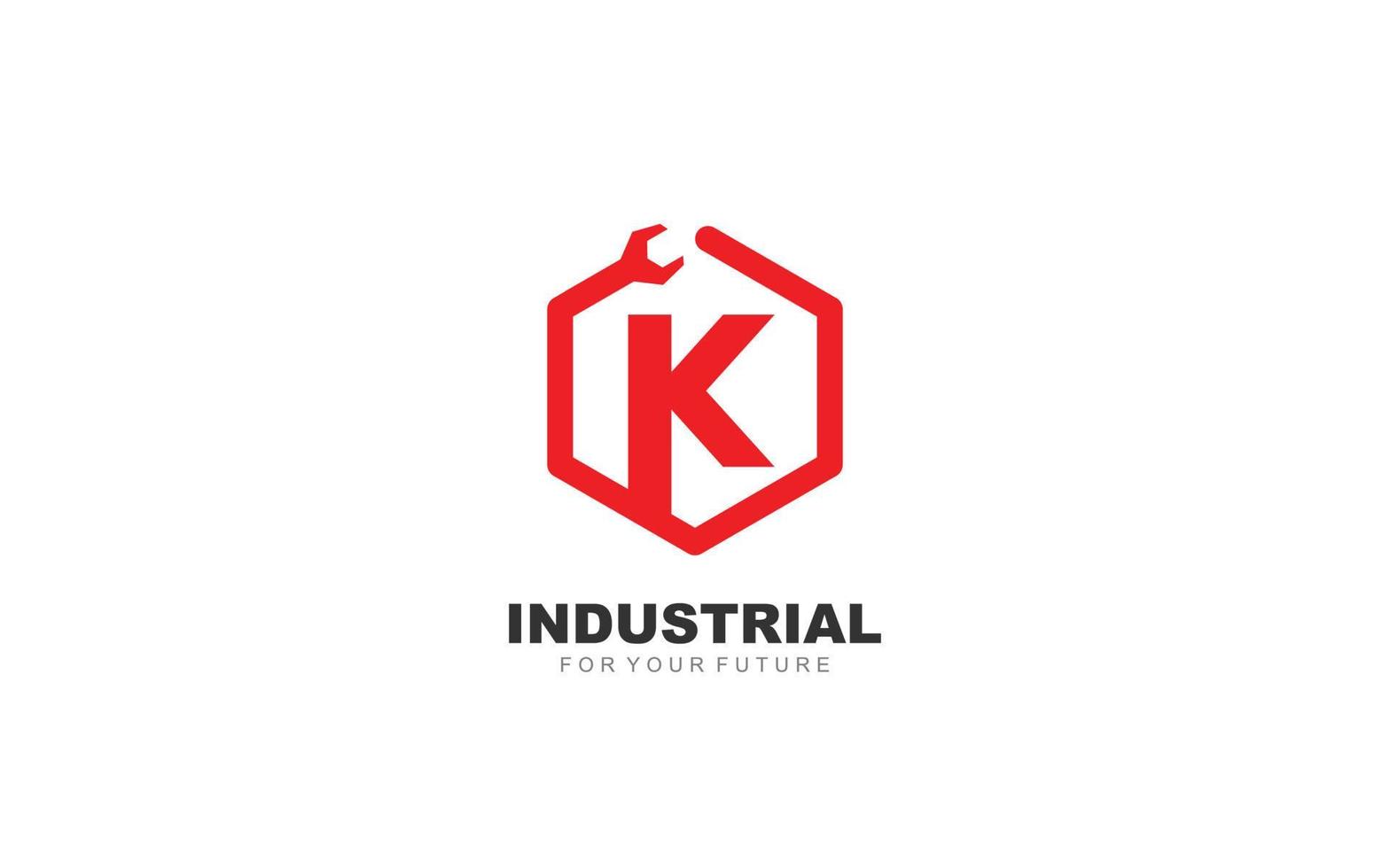k logo plomberie pour l'identité. illustration vectorielle de modèle de lettre pour votre marque. vecteur