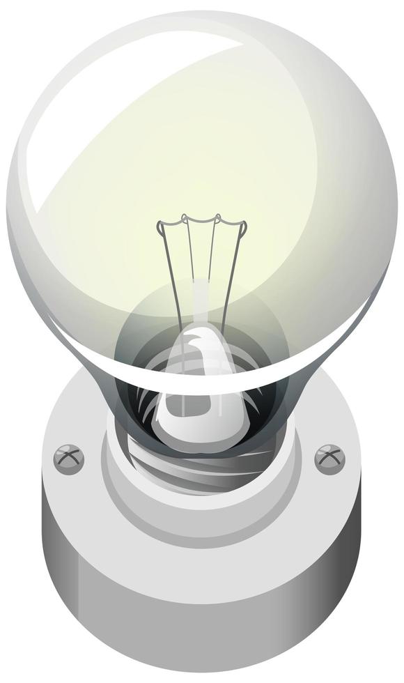 style de dessin animé ampoule isolé sur fond blanc vecteur