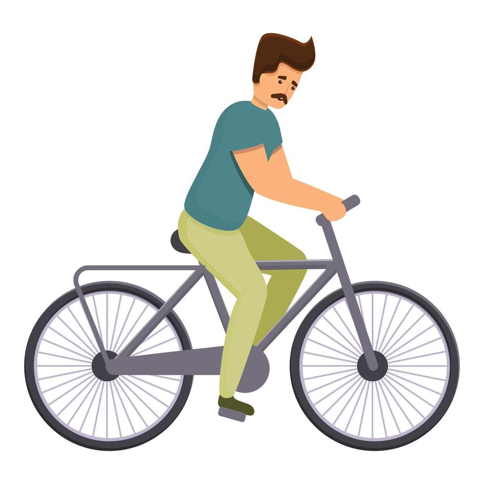 icône de balade à vélo en bonne santé, style cartoon vecteur