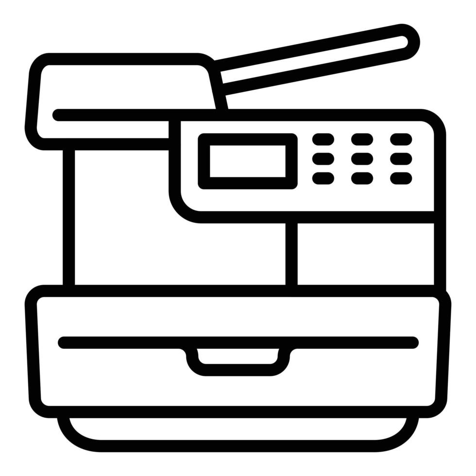 icône de l'imprimante, style de contour vecteur
