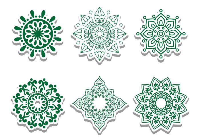 Ornements vert arabe Cercle vecteur