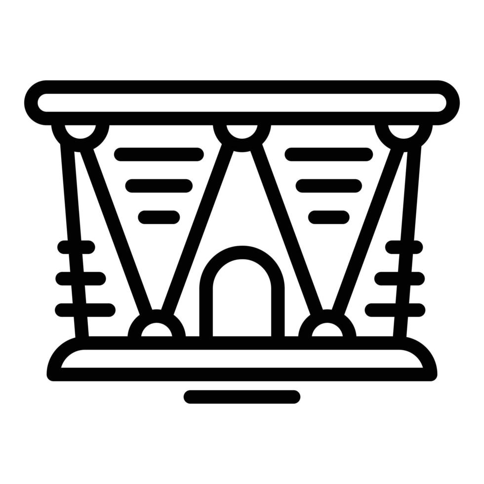 icône de bâtiment d'arène, style de contour vecteur