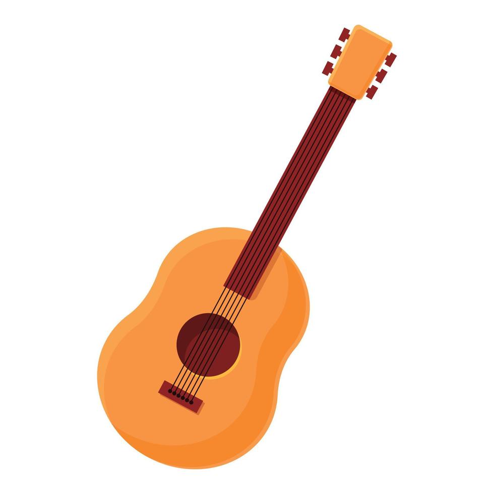 icône de guitare maison confortable, style cartoon vecteur