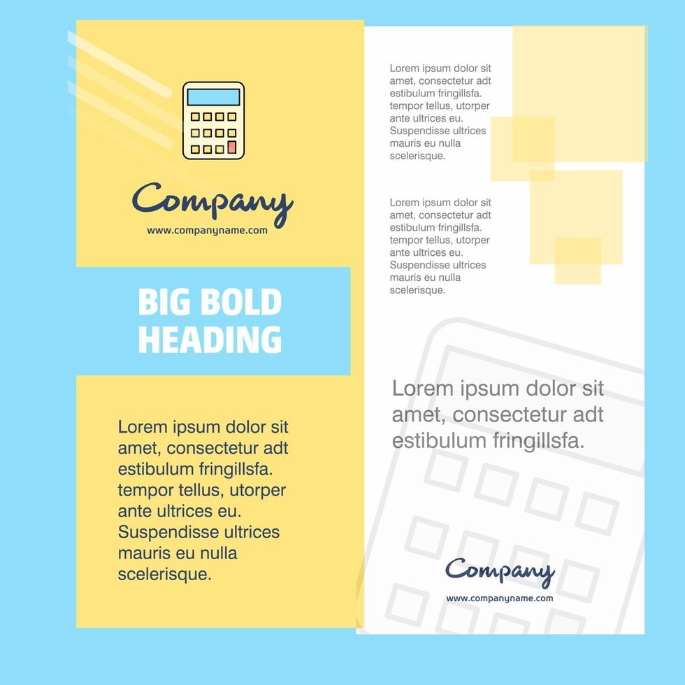 calculatrice entreprise brochure titre page conception profil de l'entreprise rapport annuel présentations dépliant vecteur fond