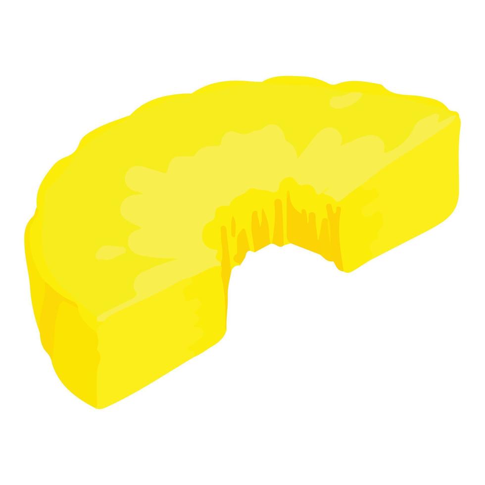 icône de morceau d'ananas frais, style isométrique vecteur