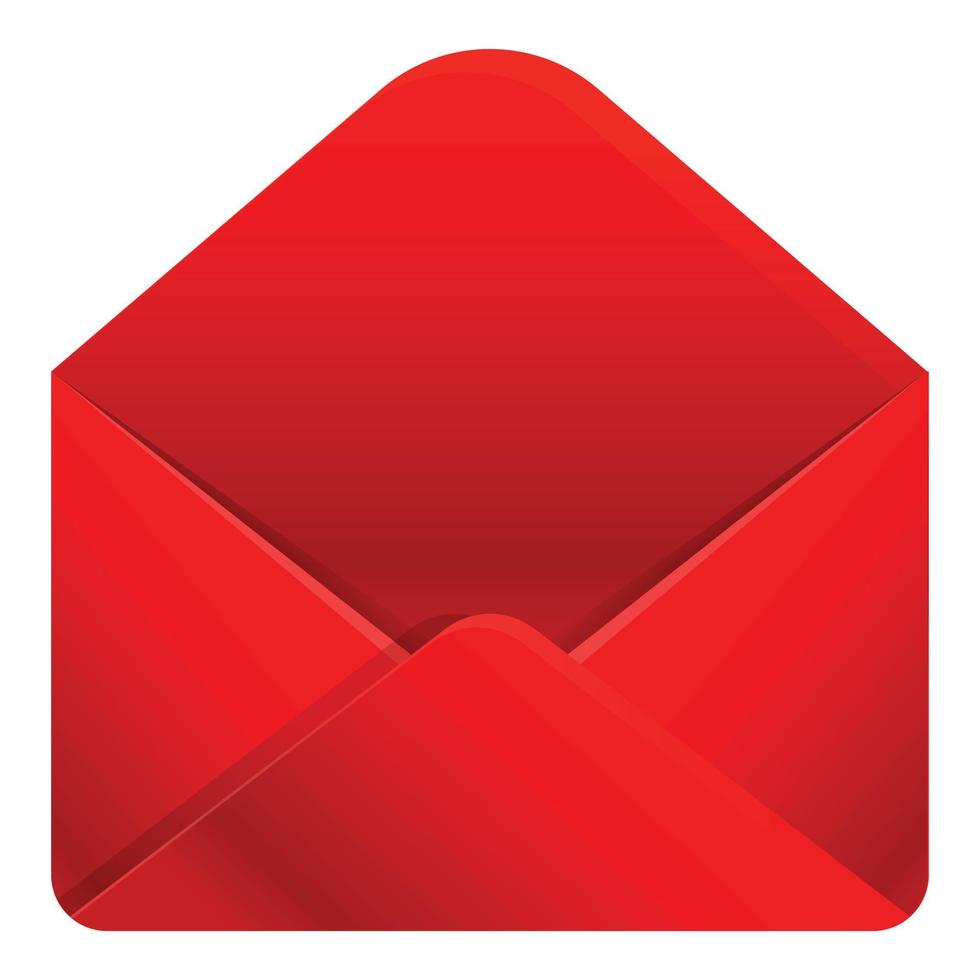 icône d'enveloppe rouge, style cartoon vecteur