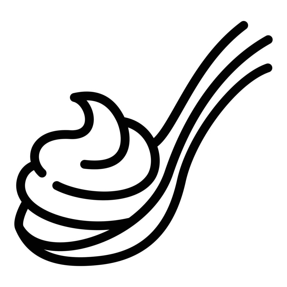 icône de cuillère de beurre d'arachide, style de contour vecteur