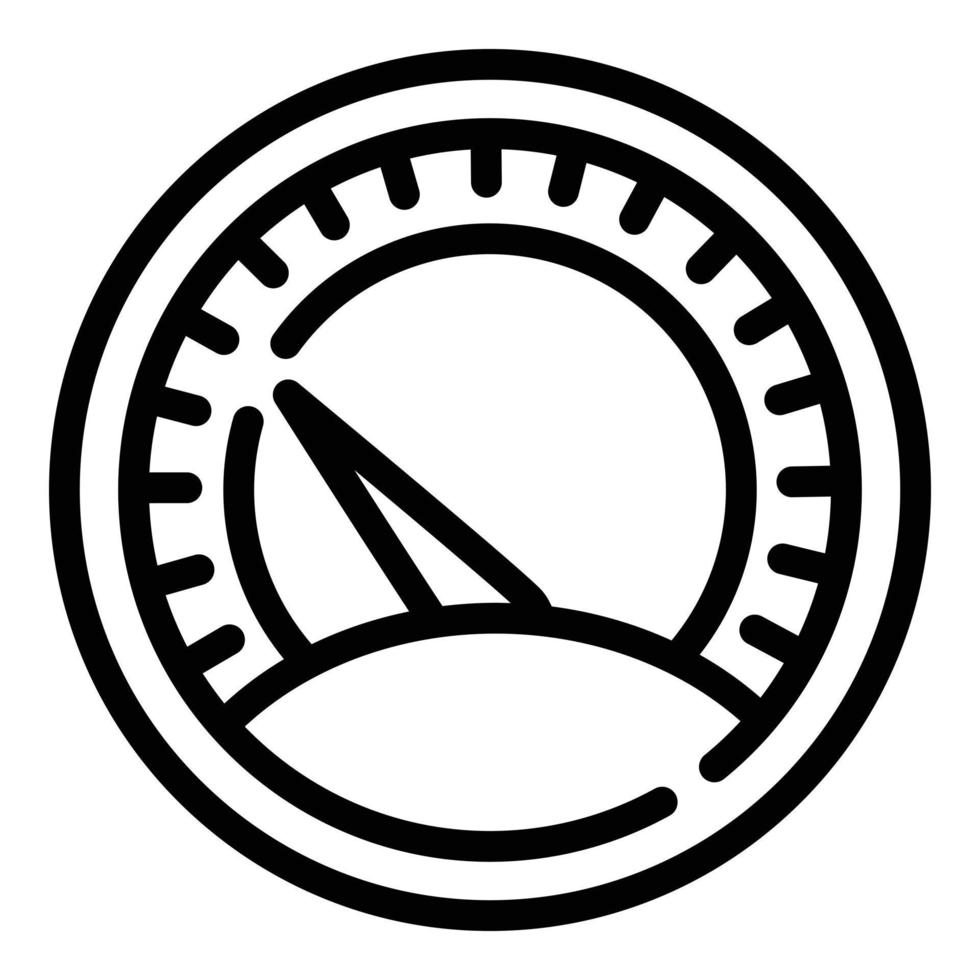 icône de compteur de vitesse classique, style de contour vecteur